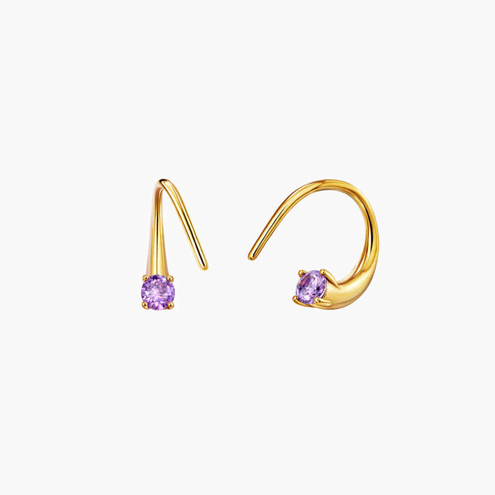 Twisted Conch Spiral Helix Earrings CZ