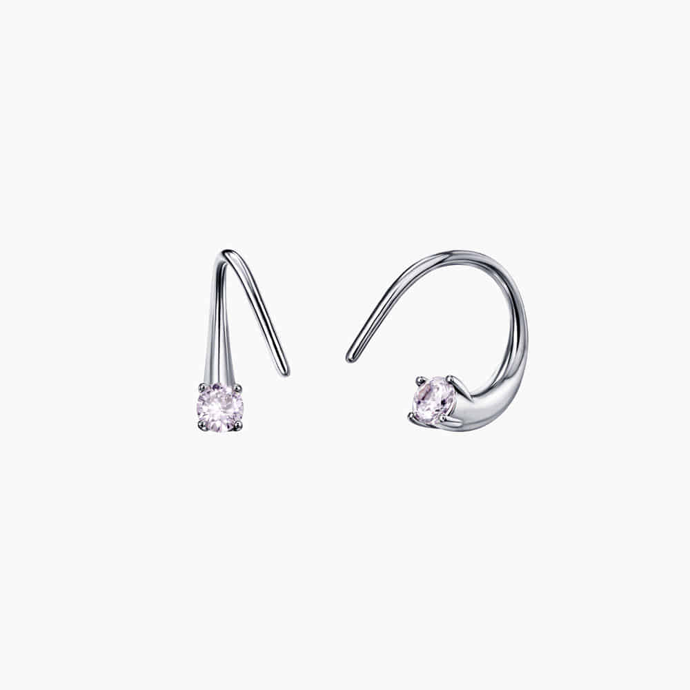 Twisted Conch Spiral Helix Earrings CZ