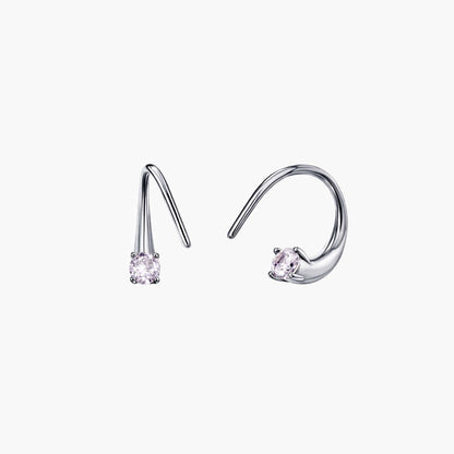Twisted Conch Spiral Helix Earrings CZ