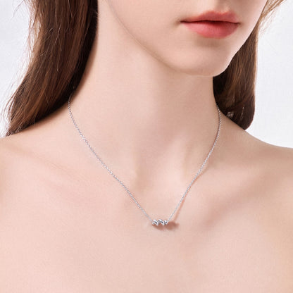Twisted Roll Bar 925 Silver Necklace