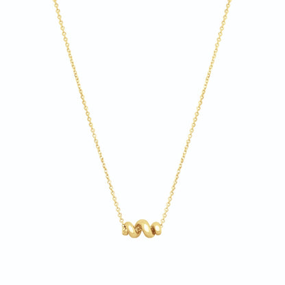 Twisted Roll Bar 925 Silver Necklace