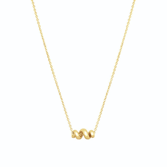 Twisted Roll Bar 925 Silver Necklace