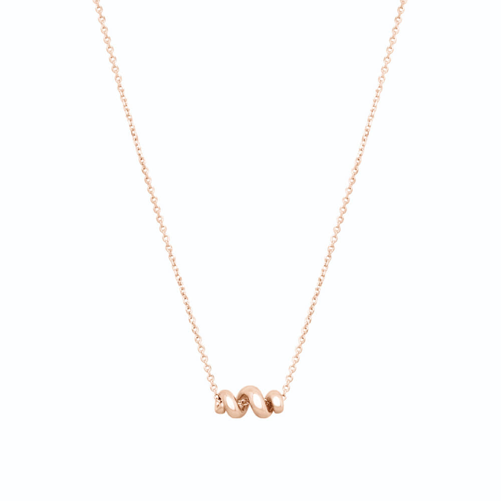 Twisted Roll Bar 925 Silver Necklace