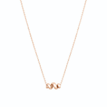 Twisted Roll Bar 925 Silver Necklace