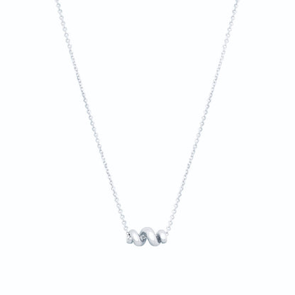 Twisted Roll Bar 925 Silver Necklace