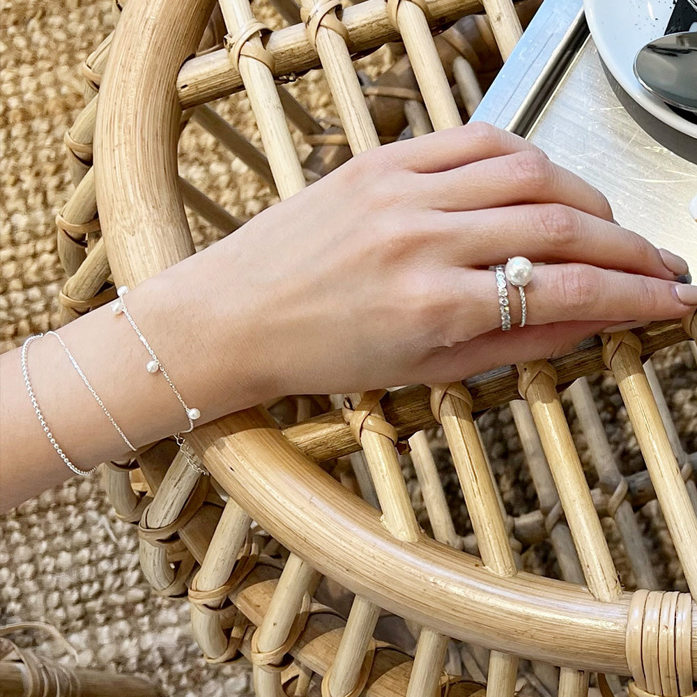 Tiny Dot Ball Layered Chain Bracelet
