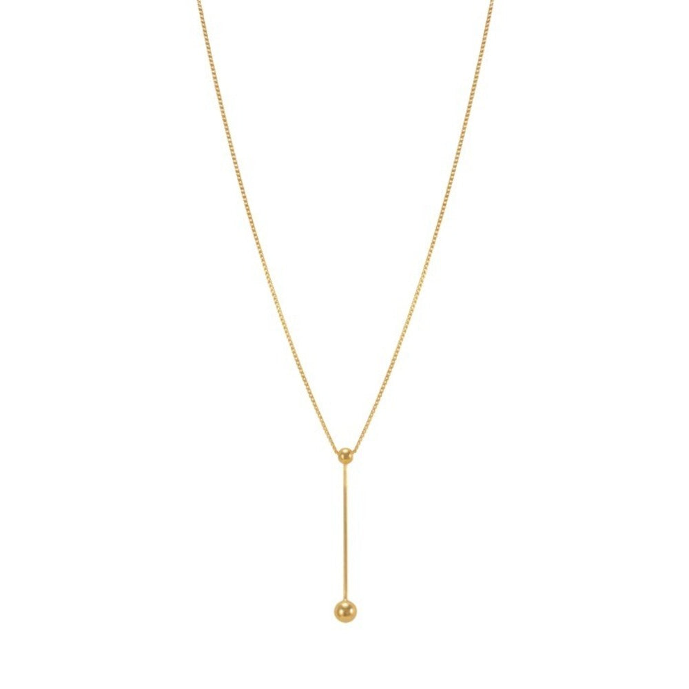 Lariat Y Tiny Ball Connected Necklace