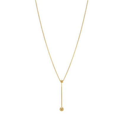 Lariat Y Tiny Ball Connected Necklace