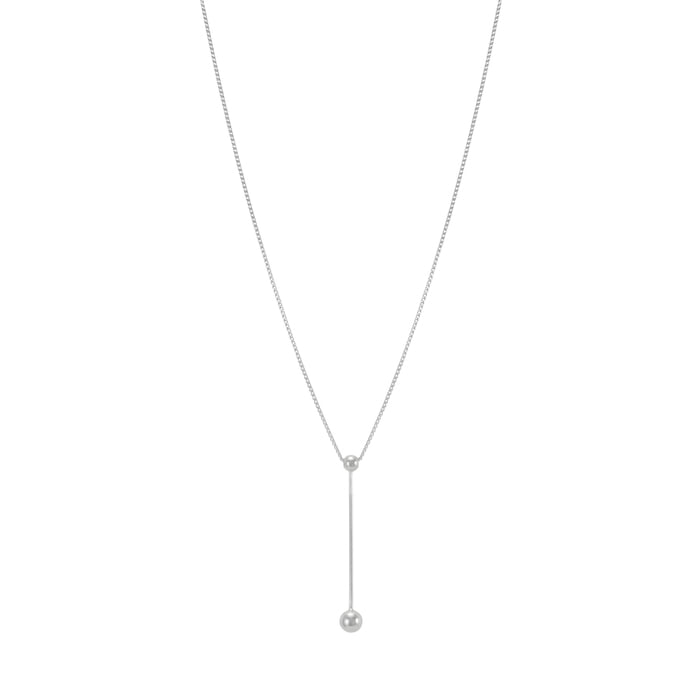 Lariat Y Tiny Ball Connected Necklace