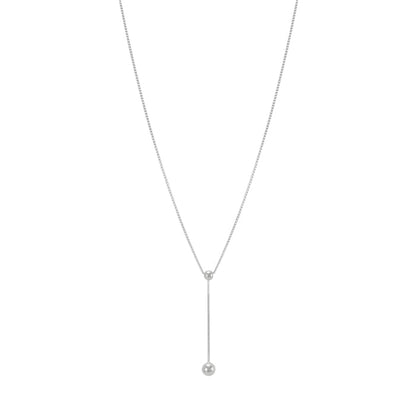 Lariat Y Tiny Ball Connected Necklace