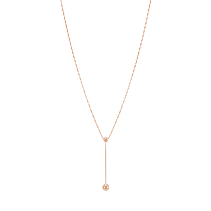 Lariat Y Tiny Ball Connected Necklace