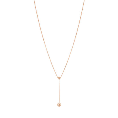 Lariat Y Tiny Ball Connected Necklace