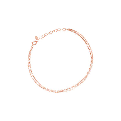 Layered Box Chain 925 Silver Bracelet