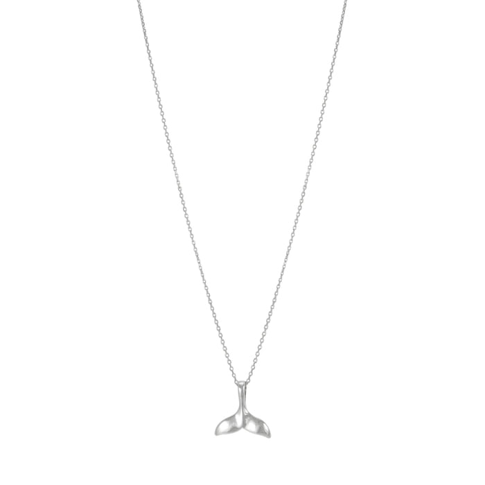 Whale Tail Charm 925 Silver Long Chain Necklace