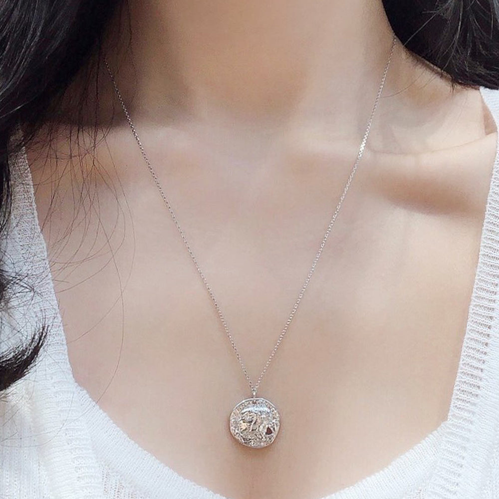 Medallion Irregular Punch Coin Disc Necklace