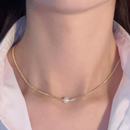 Freshwater Pearl Vine Chain Choker Necklace