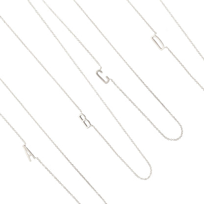 Initial Sideways Alphabet Letter Pendant Necklace