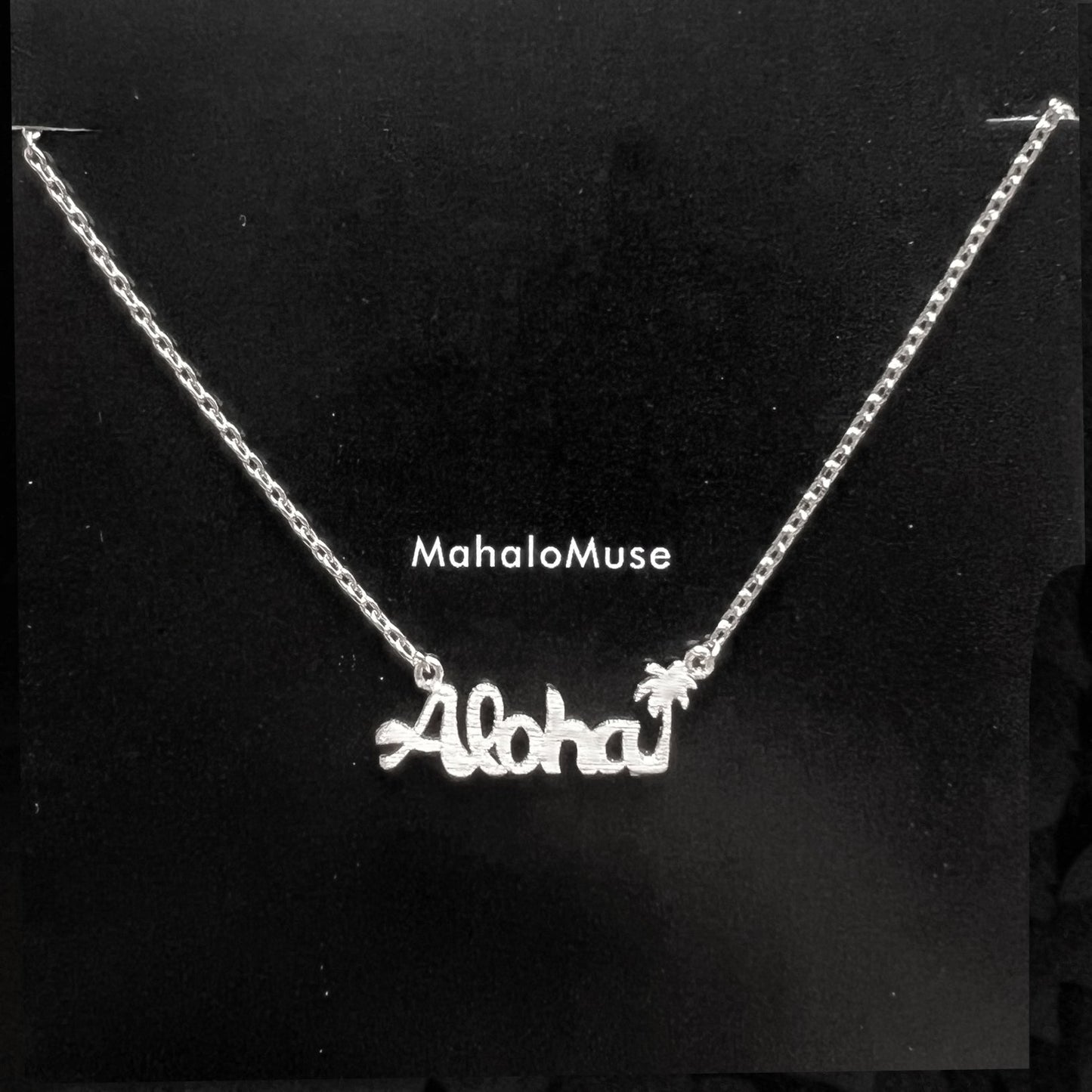 Hawaii Aloha Palm tree Letter Pendant Necklace