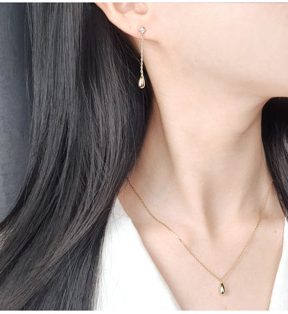 Tiny Bean Pendant 925 Silver Necklace