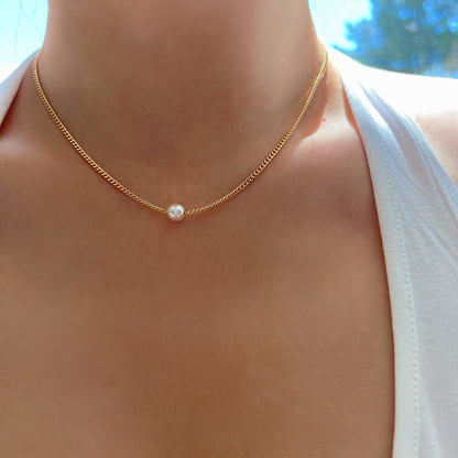 Freshwater Pearl Vine Chain Choker Necklace