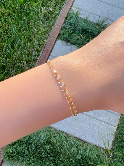 Layered Set thin pig nose Chain Bracelet