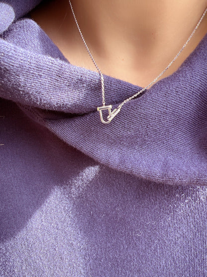 Interlock D Link Chain Linked CZ Necklace