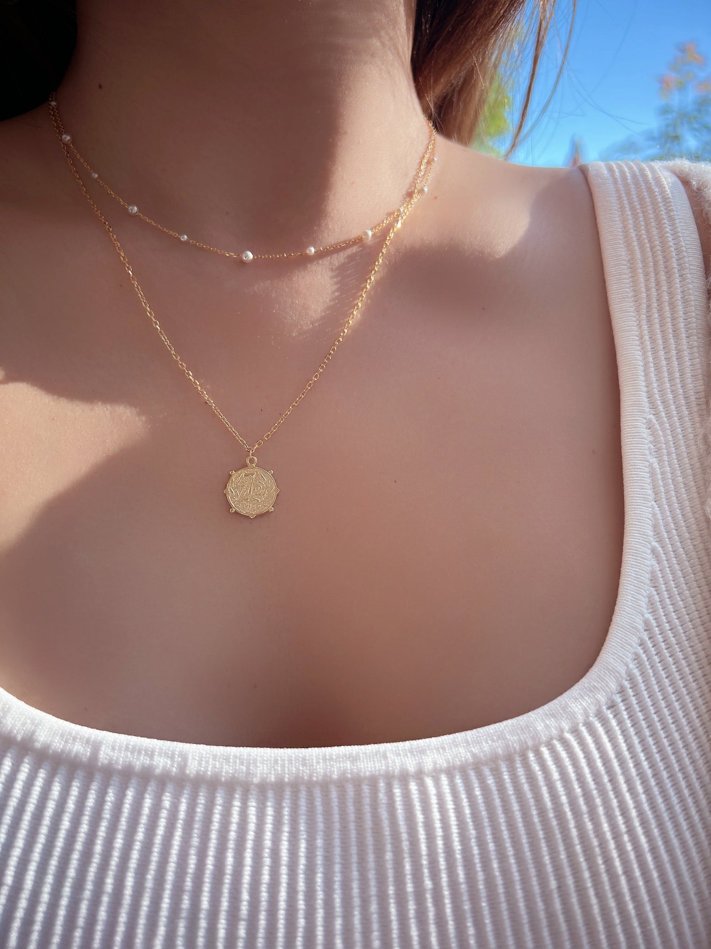 Medallion 72 Coin Disc Long Necklace