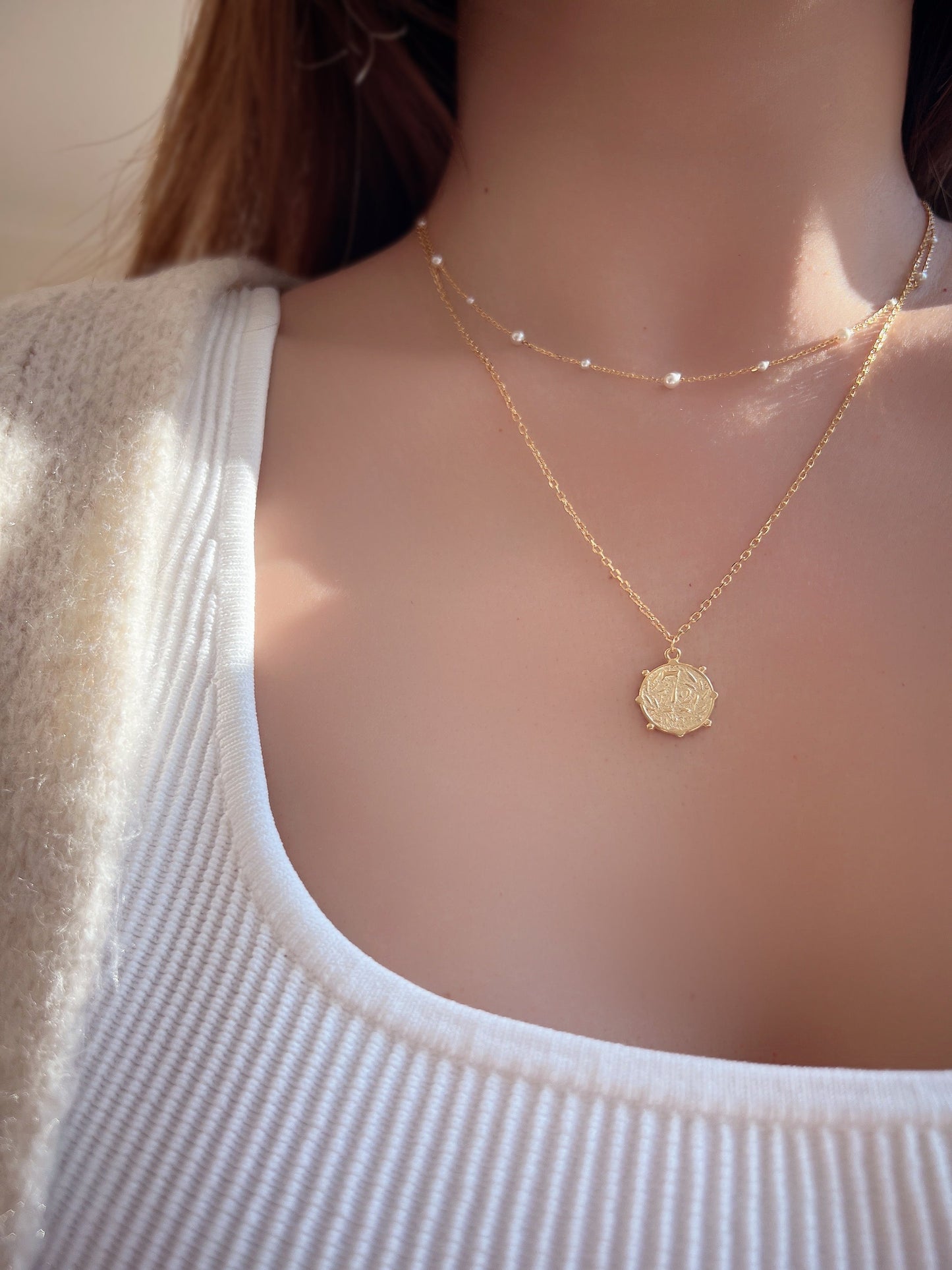 Medallion 72 Coin Disc Long Necklace