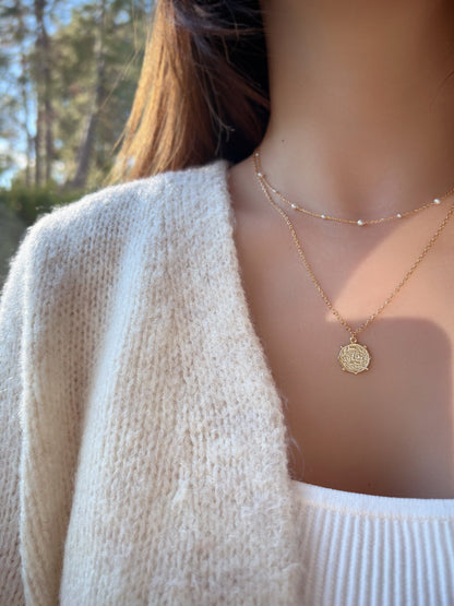 Medallion 72 Coin Disc Long Necklace