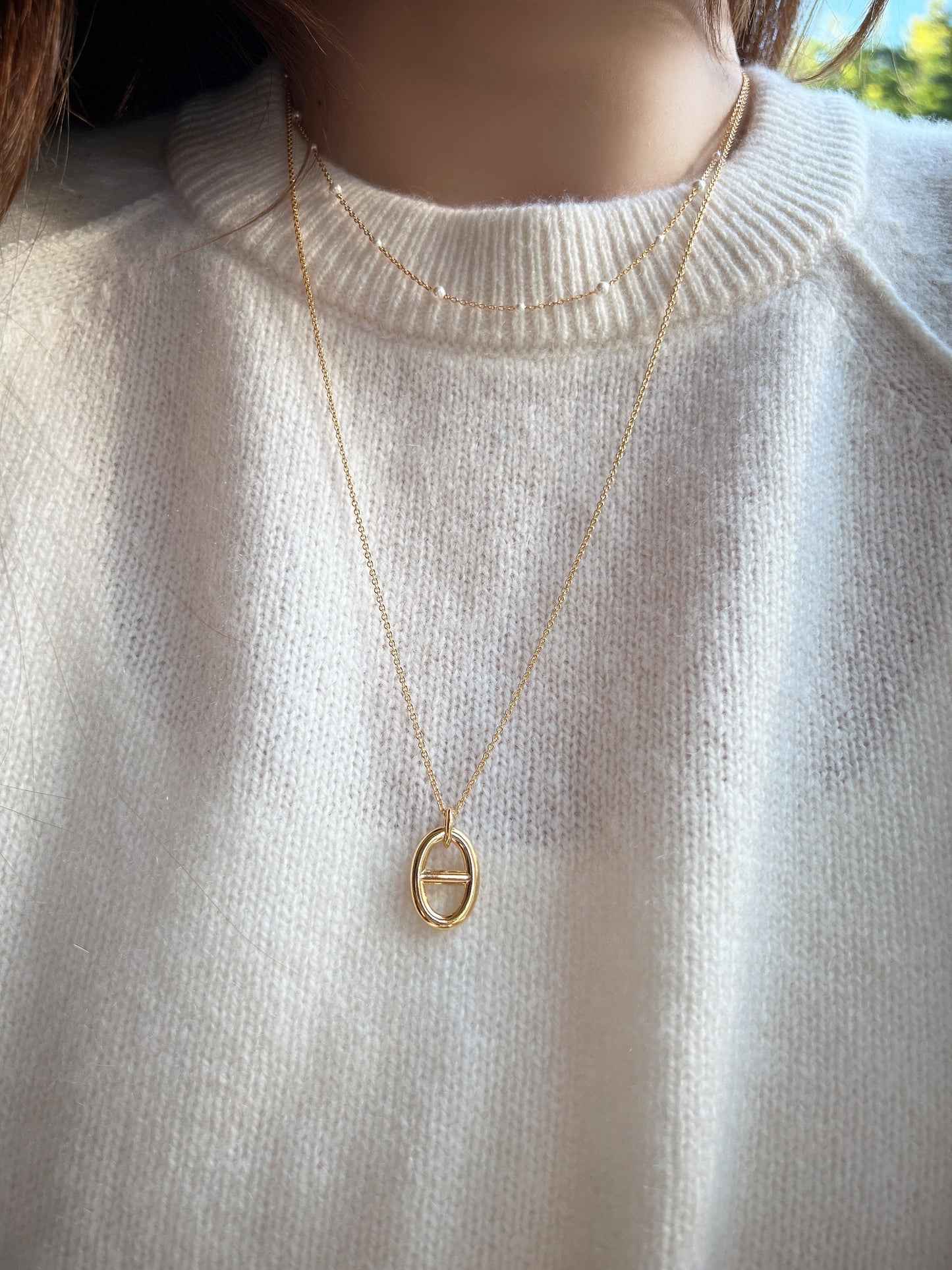 Freshwater Pearl Station Chain Necklace Mini