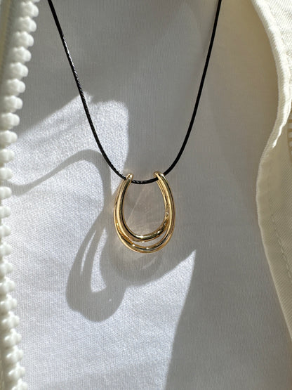 Horseshoe medium Pendant Cord Necklace