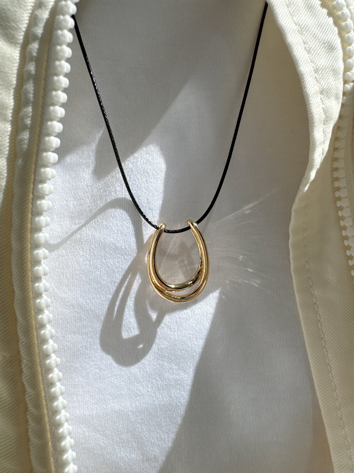 Horseshoe medium Pendant Cord Necklace