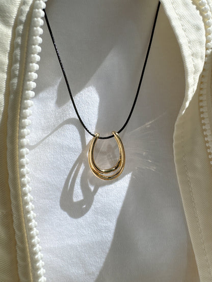 Horseshoe medium Pendant Cord Necklace