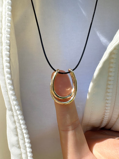 Horseshoe medium Pendant Cord Necklace