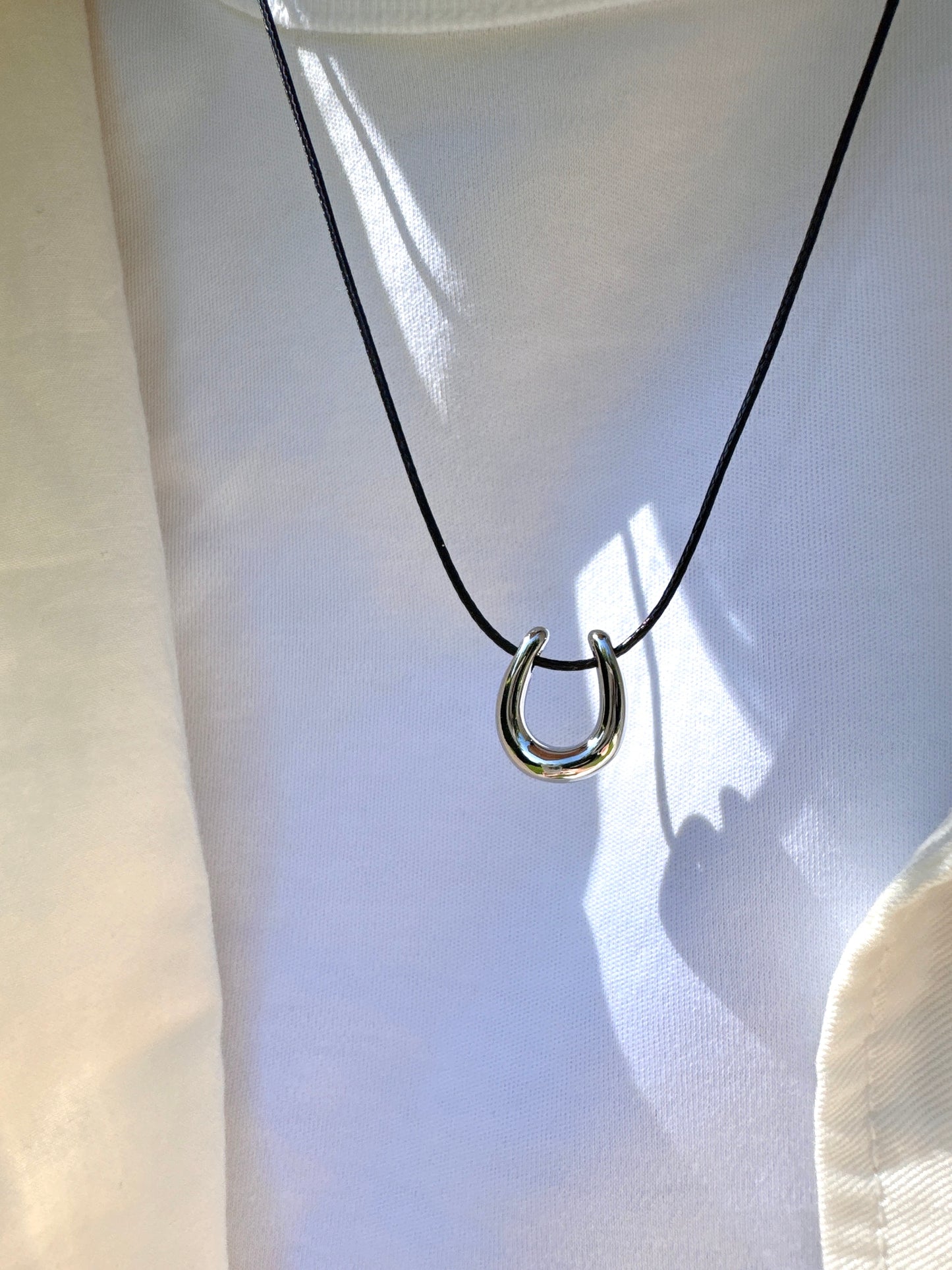 Horseshoe small Pendant Cord Necklace