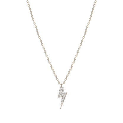 Bolt Lightning Cubic Zirconia CZ Charm Necklace