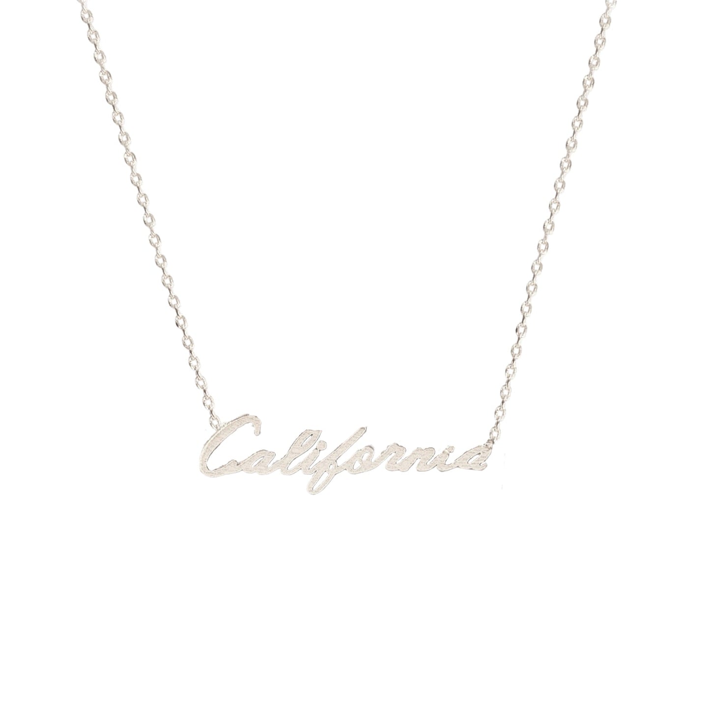 California Cursive Handwritten Letter Pendant Necklace