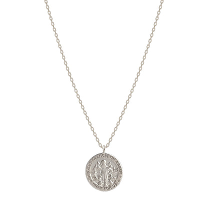 Medallion Pray For Us St Francis Necklace