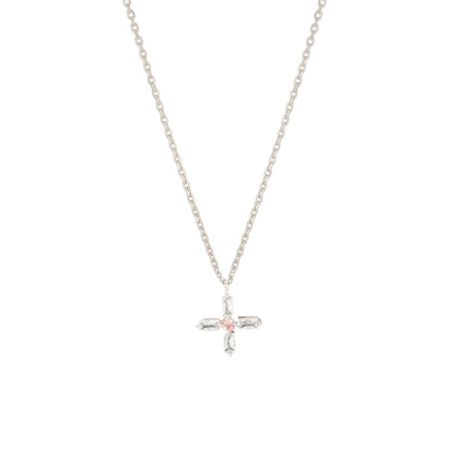 Cross Cubic Zirconia Mini Pendant Necklace