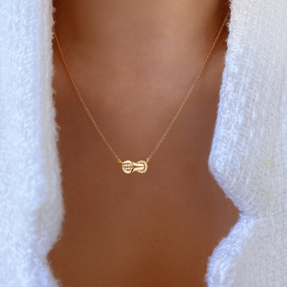 Infinity Double Horseshoe Pendant Necklace