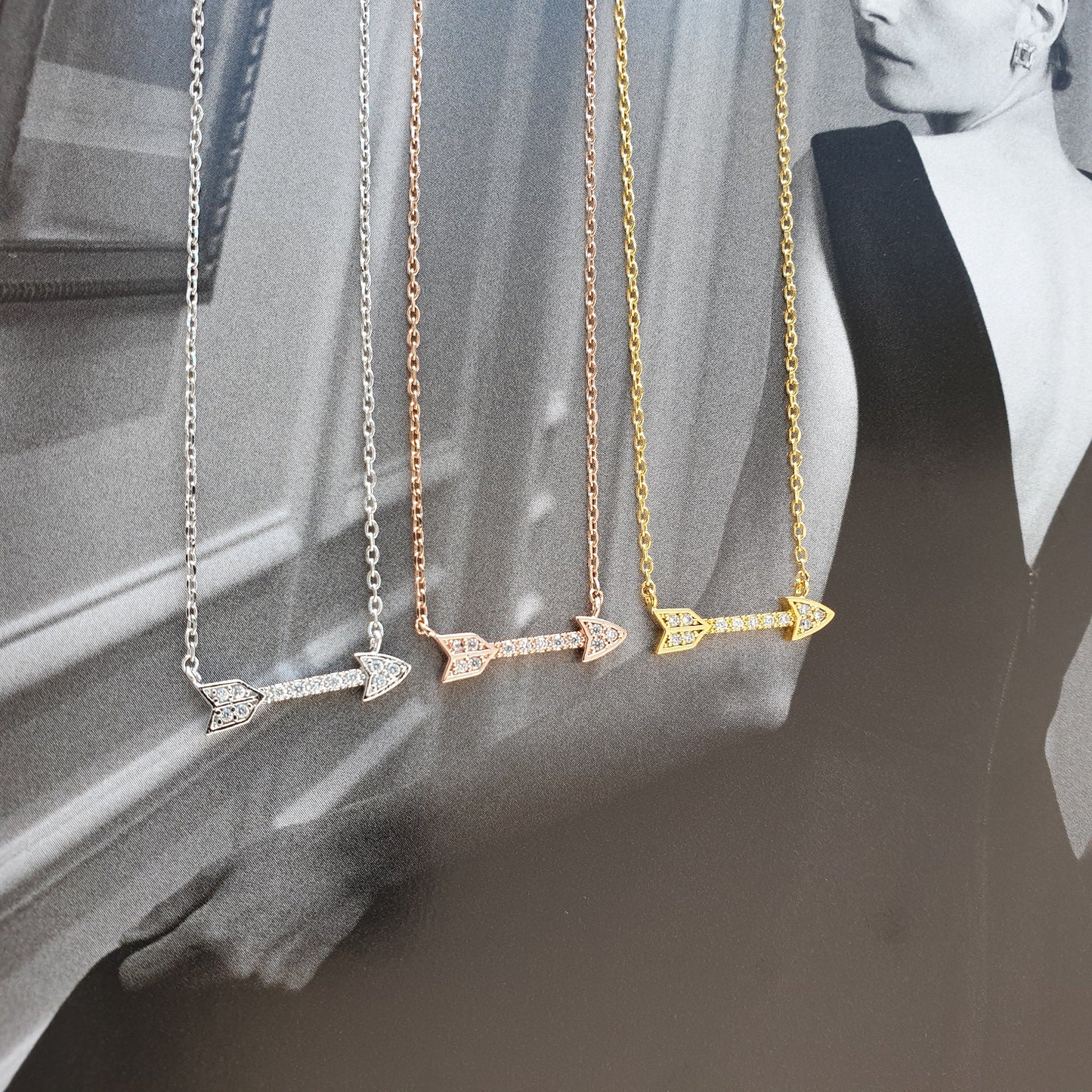 Arrow Cubic Zirconia Pendant Necklace