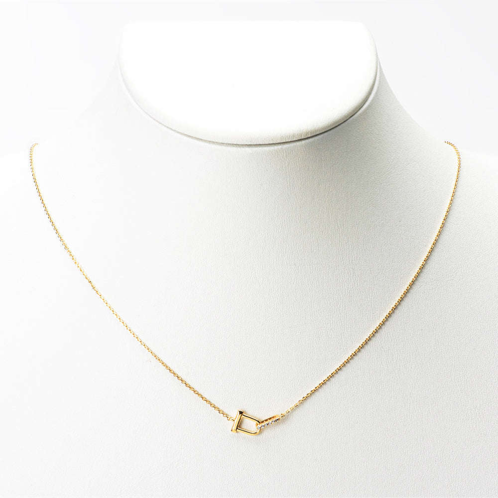 Interlock D Link Chain Linked CZ Necklace