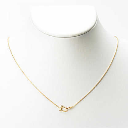 Interlock D Link Chain Linked CZ Necklace