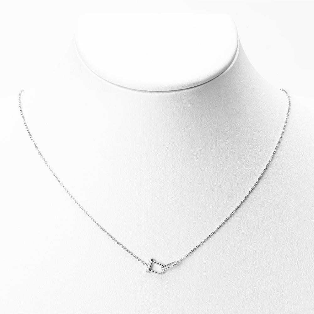 Interlock D Link Chain Linked CZ Necklace