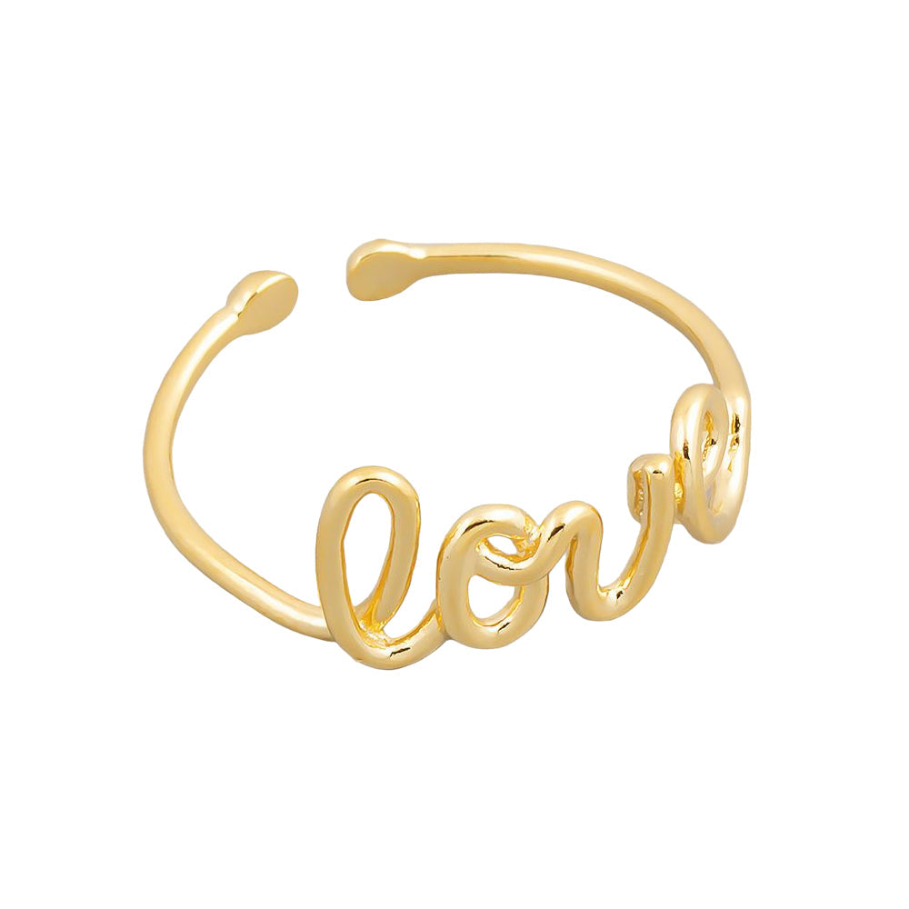 Love Letter Word Wire Adjustable Ring