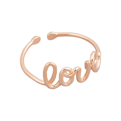 Love Letter Word Wire Adjustable Ring