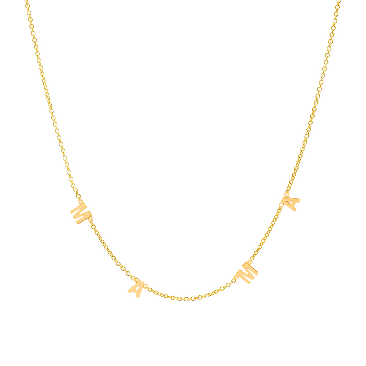 Mama Letter Spaced Station Charm Necklace