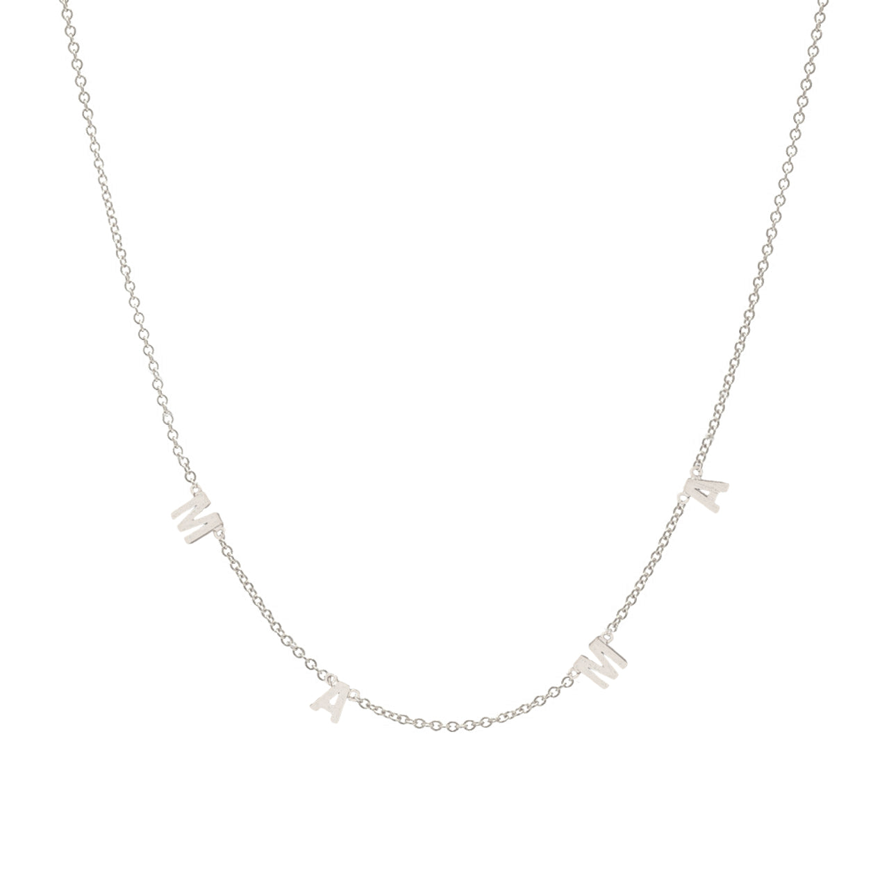 Mama Letter Spaced Station Charm Necklace