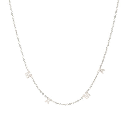 Mama Letter Spaced Station Charm Necklace