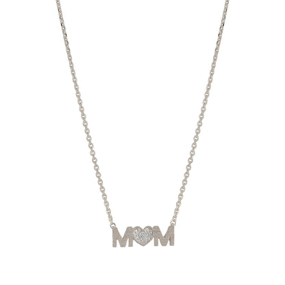 MOM Heart letter cz Pendant Necklace